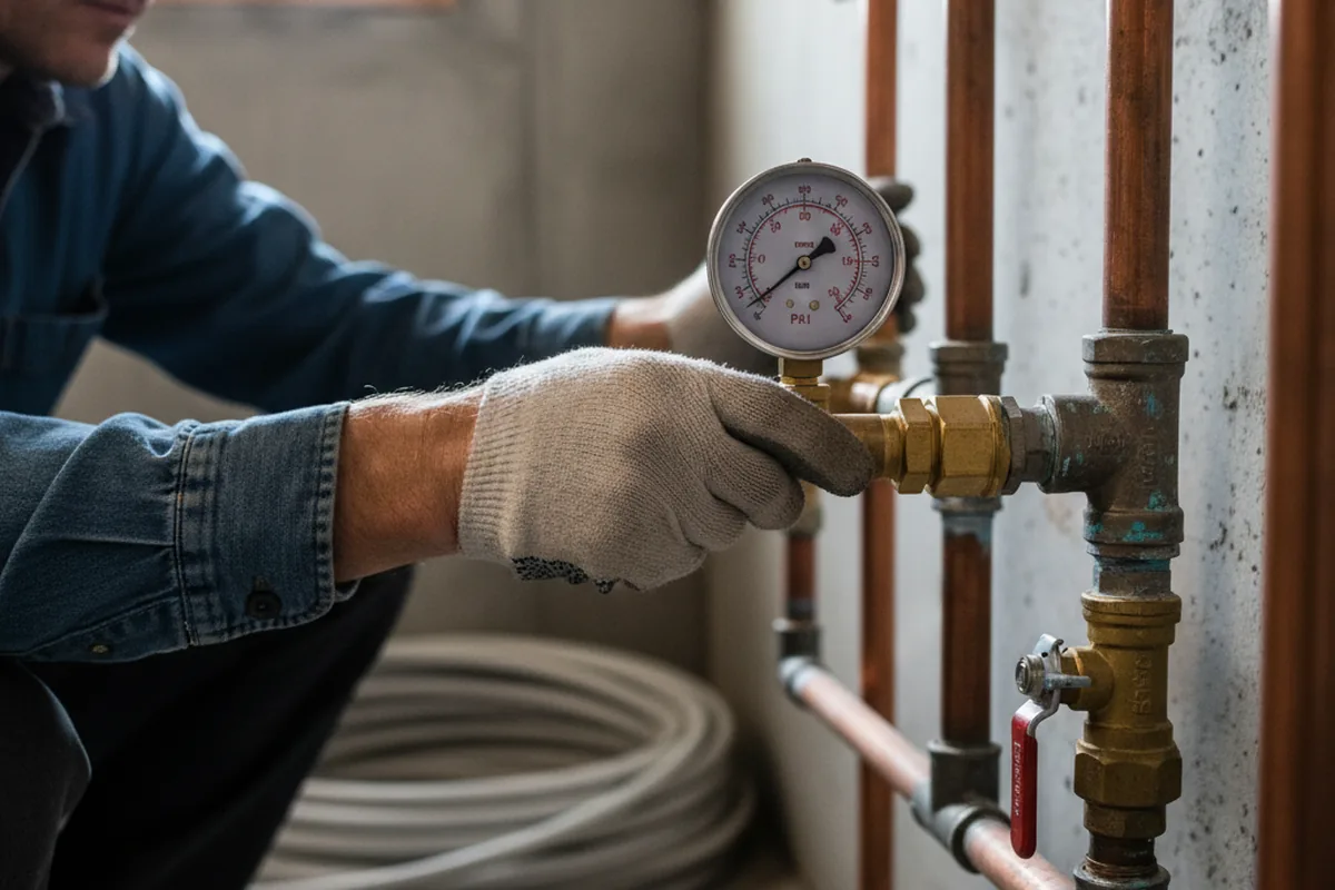 Pressure testing a repaired line during Water Line Repair in Hood River