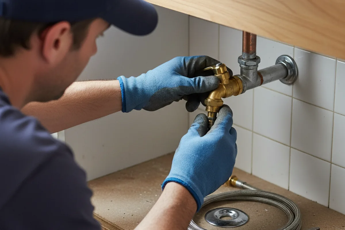 Shutoff valve and fitting work during Burst Pipe Repair in Hood River